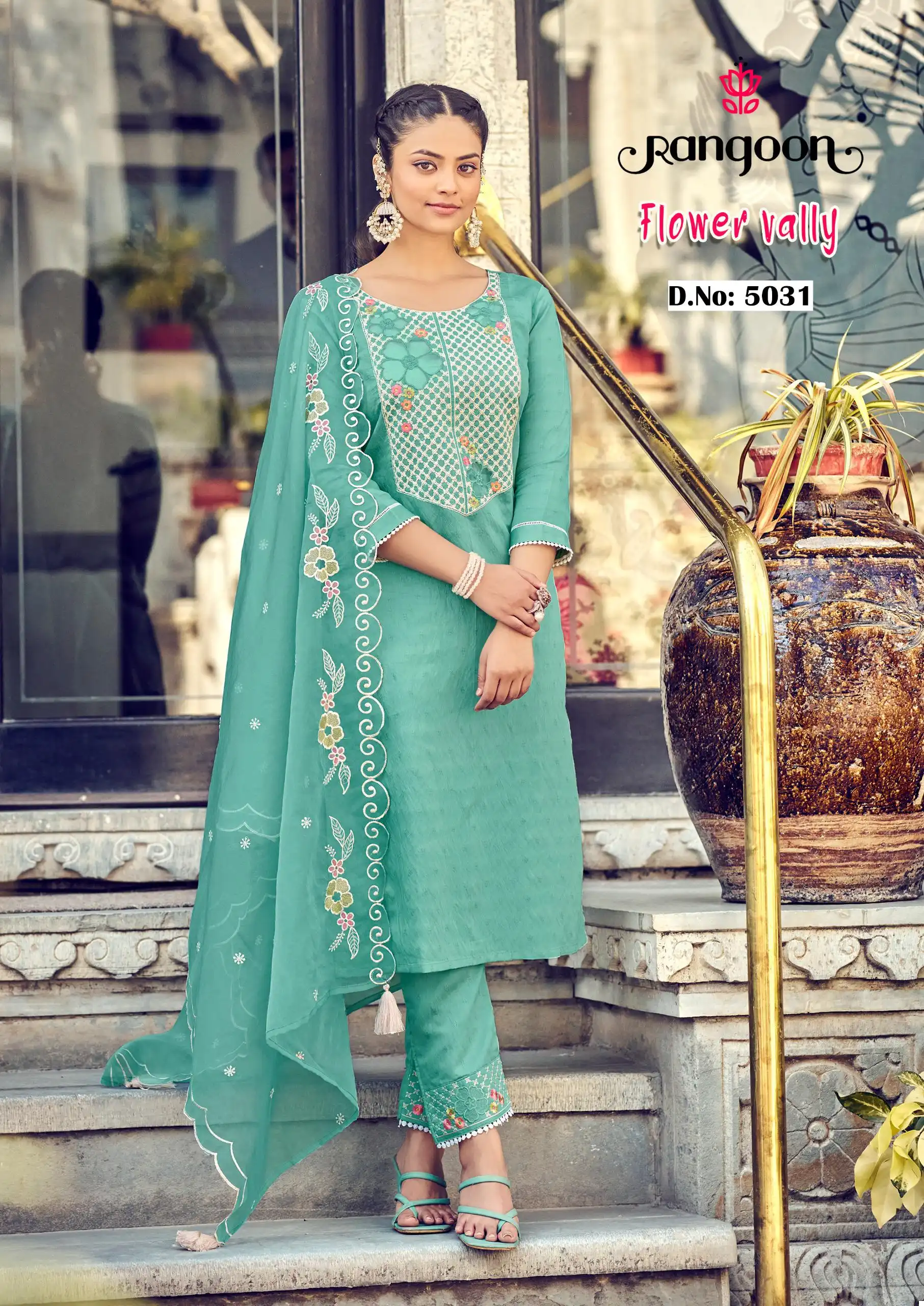 Rangoon Flower Vally Viscose Wholesale Readymade Salwar Suit Catalog - Image 5