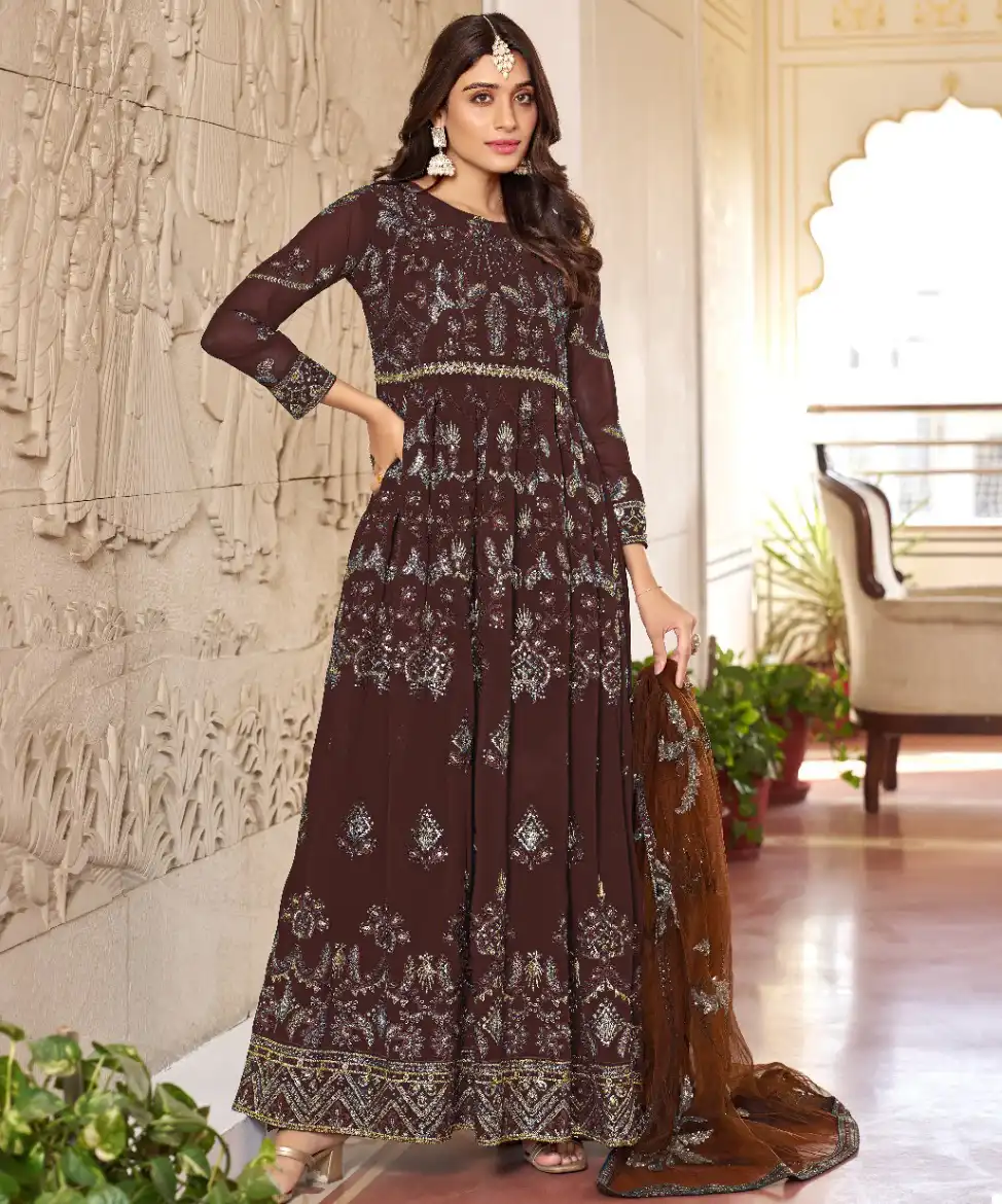 Sabah Anokhi Faux Georgette Wholesale Designer Salwar Suit Catalog