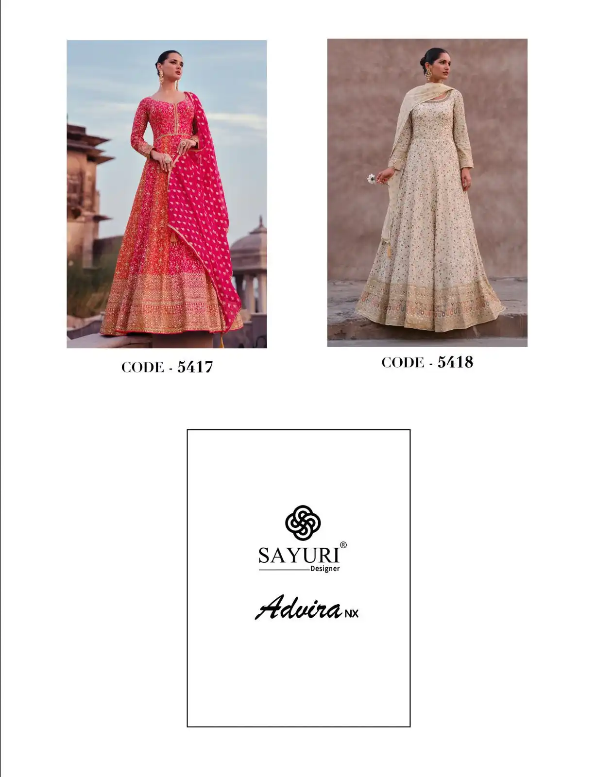 Sayuri Designer Advira Nx Real Georgette Wholesale Designer Long Gown with Dupatta Catalog - Image 3