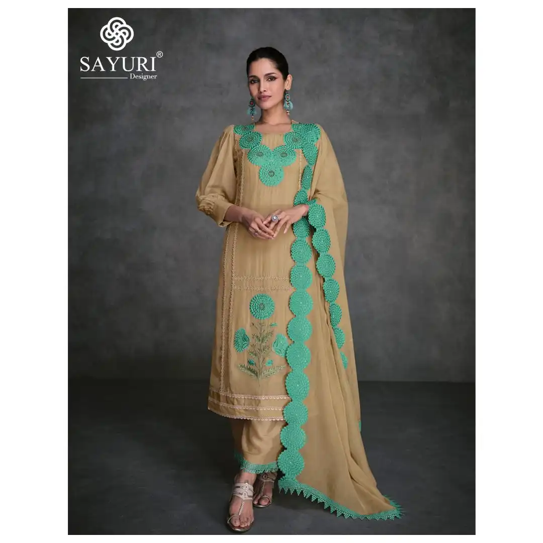 Sayuri Designer Nazia Pure Organza Silk Wholesale Fancy Readymade Salwar Suit Catalog - Image 4