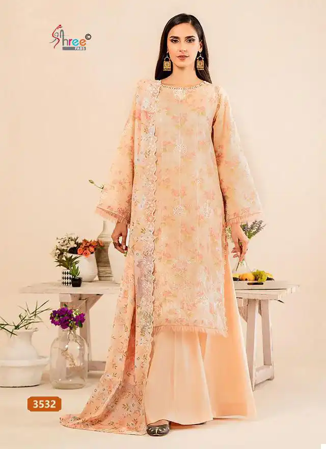 Shree Fab Sana Safinaz Chikankari Collection Vol04 Pure Cotton Wholesale Pakistani Salwar Suit Catalog - Image 3