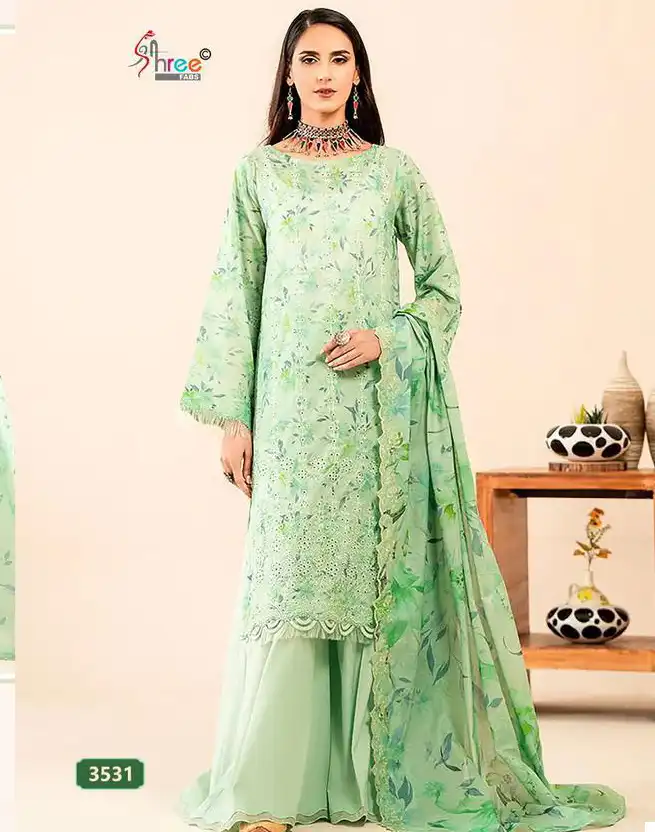 Shree Fab Sana Safinaz Chikankari Collection Vol04 Pure Cotton Wholesale Pakistani Salwar Suit Catalog