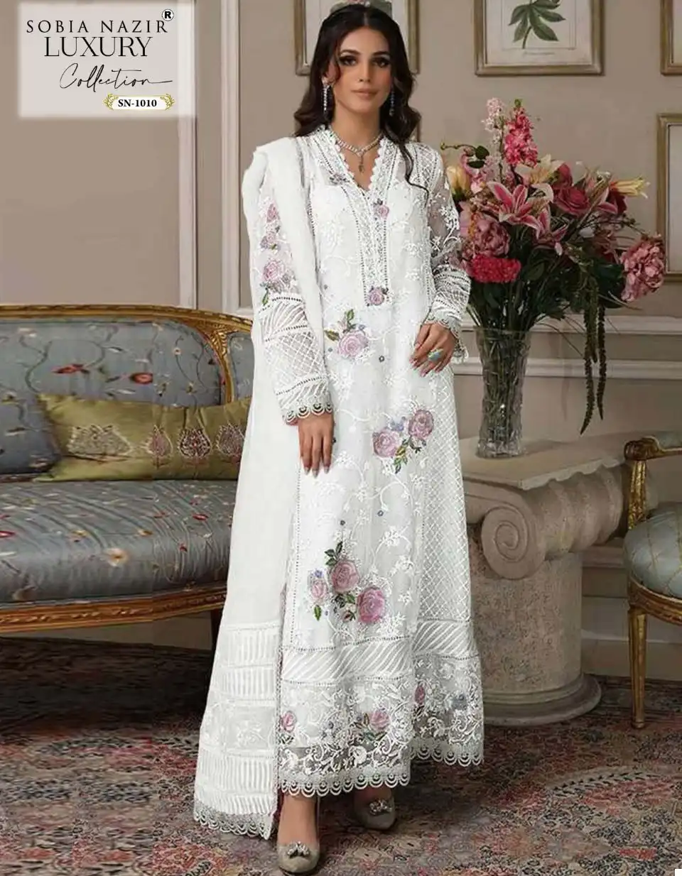 Sobia Nazir Sn 1010 Butterfly Net Wholesale Pakistani Salwar Suit