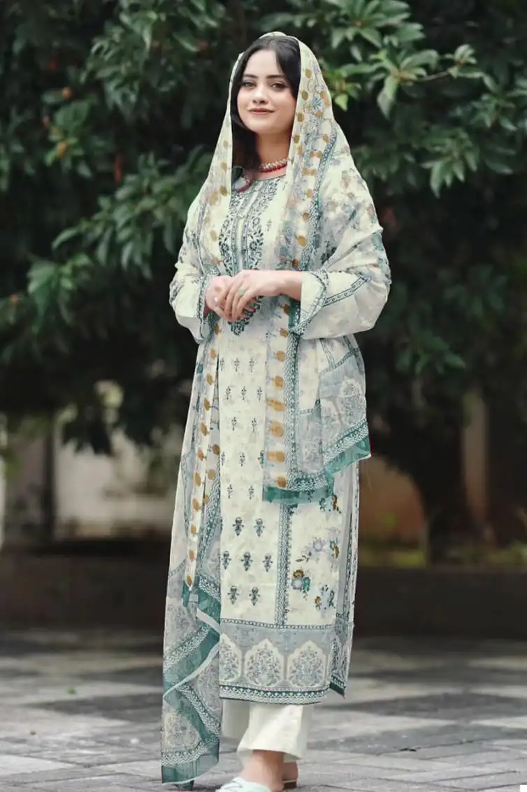 Taj Creations 506 & 507 Pure Cotton Wholesale Pakistani Salwar Suit Catalog - Image 3