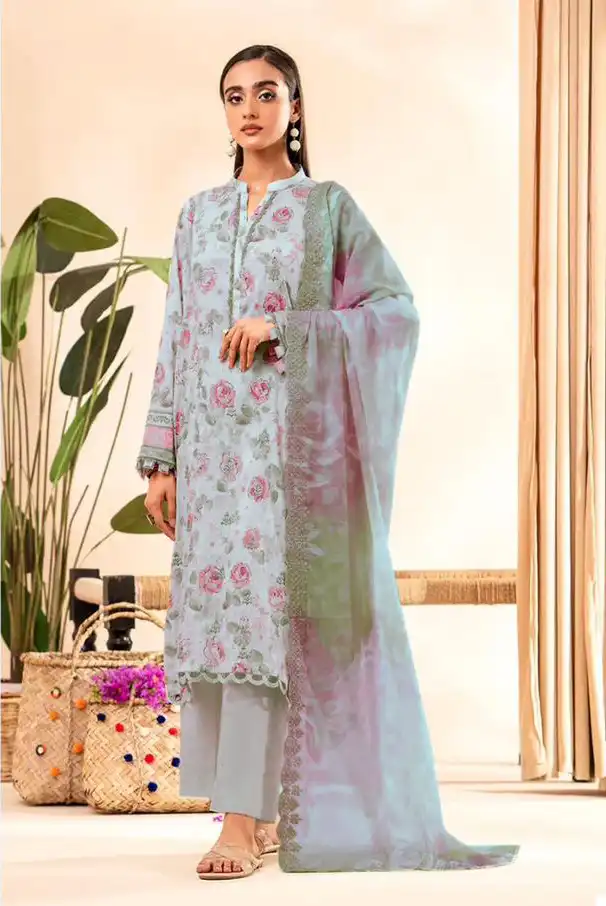 Taj Creations Design No Taj 502, 503, 504 & 505 Pure Cotton Wholesale Pakistani Salwar Suit Catalog - Image 3