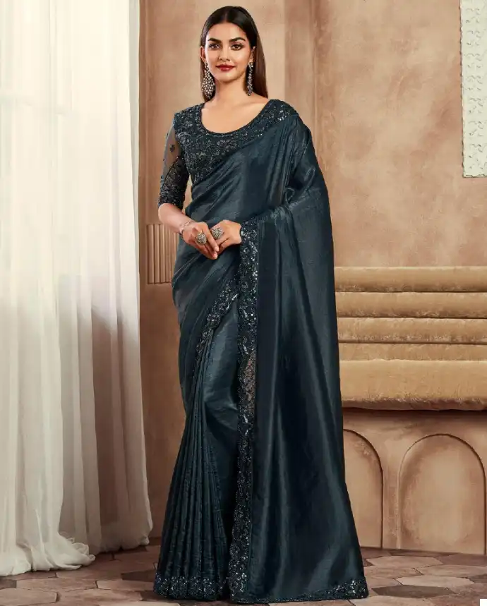 Tfh 7900 Series Soft Touch Satin Silk Wholesale Fancy Sarees Catalog