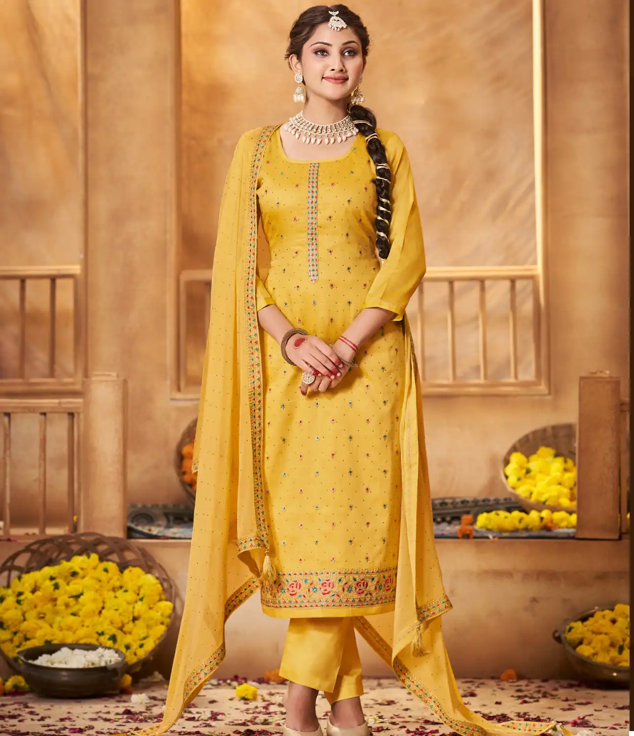 Triple Laymi Pure Jam Cotton Wholesale Salwar Suit Catalog