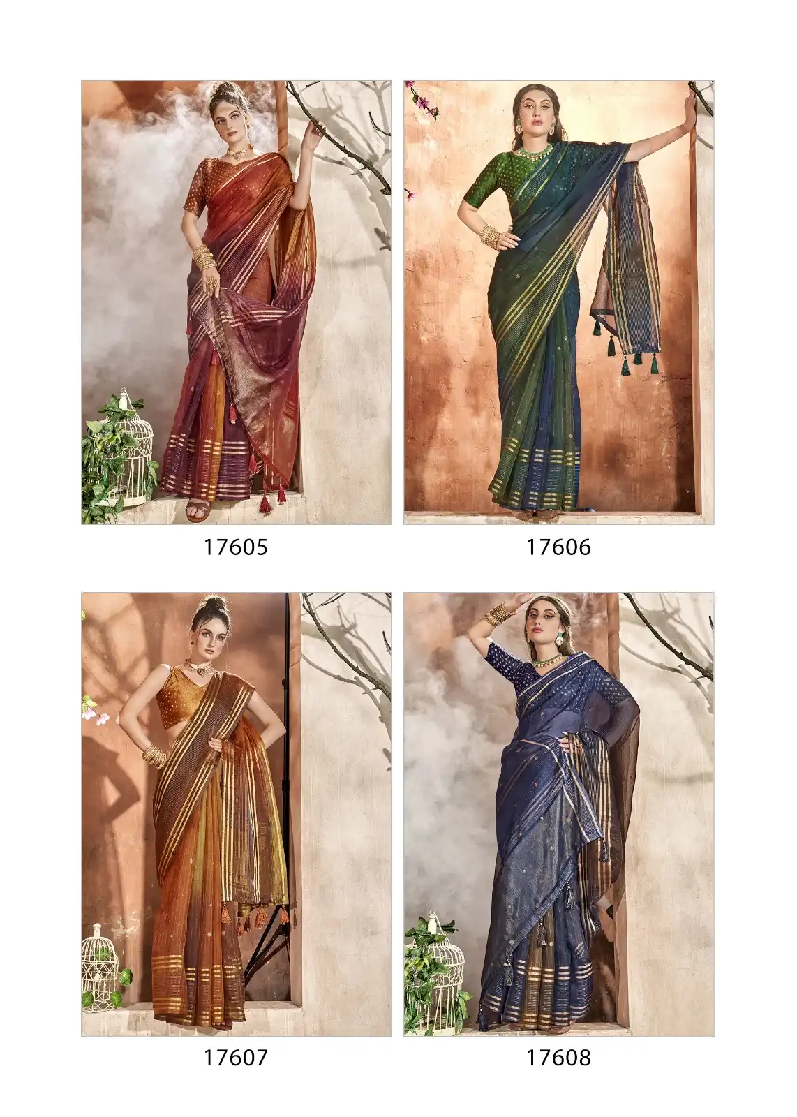 Triveni Climbing Organza Wholesale Sarees Catalog - Image 10