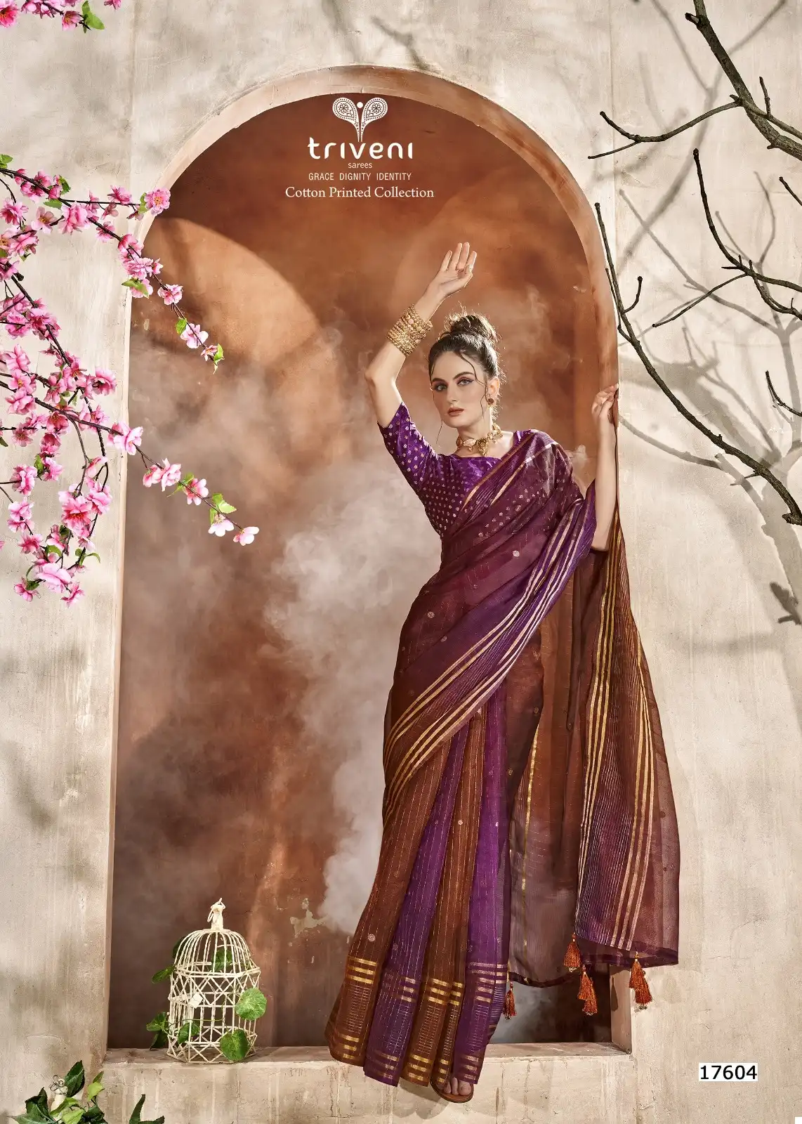 Triveni Climbing Organza Wholesale Sarees Catalog - Image 5