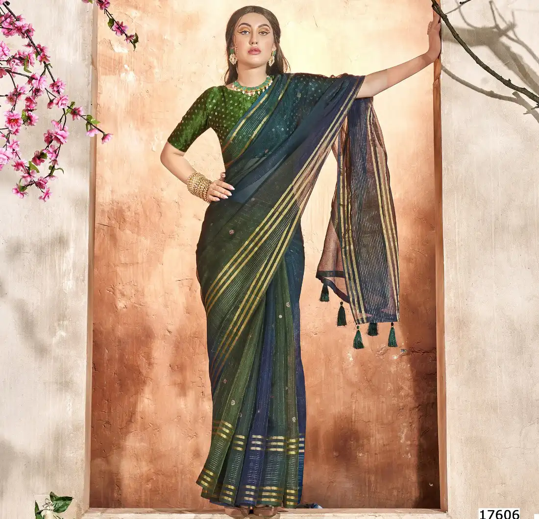 Triveni Climbing Organza Wholesale Sarees Catalog