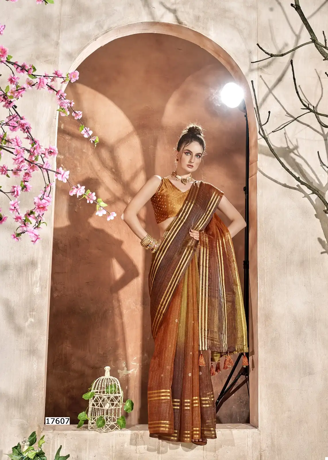 Triveni Climbing Organza Wholesale Sarees Catalog - Image 7