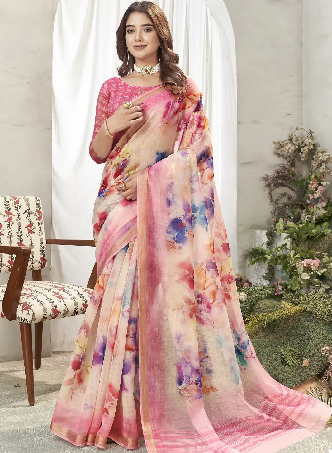 Vardan Ethnic Aahana Pure Linen Wholesale Fancy Sarees Catalog