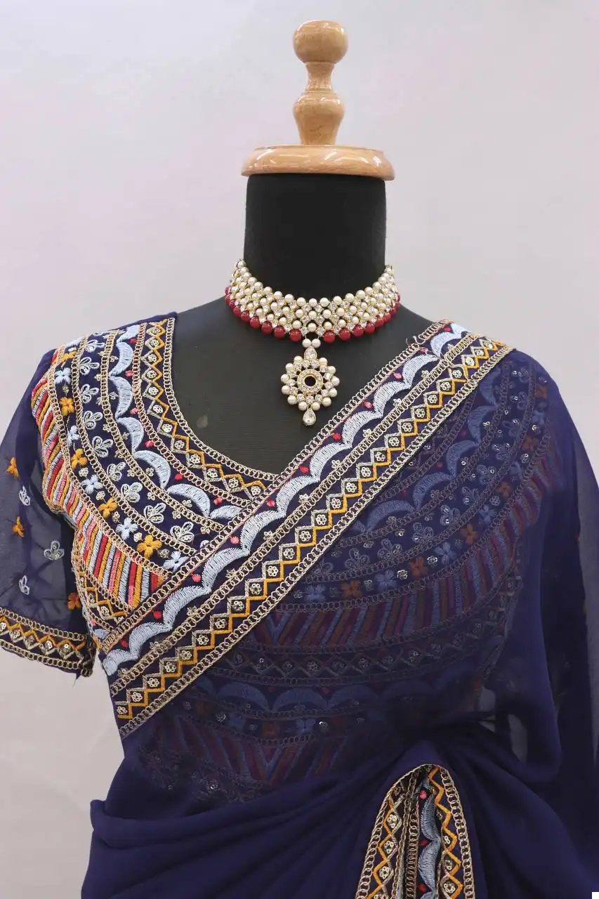 Vardan Ethnic Bt 1207 Georgette Wholesale Fancy Sarees - Image 4