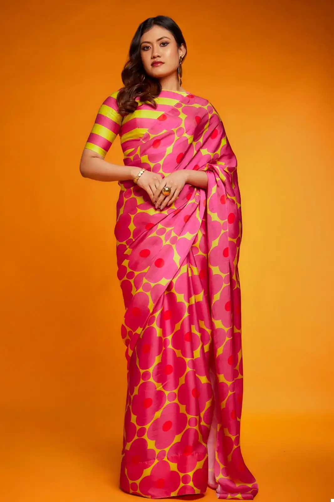 Vardan Ethnic Celebrity Inspired Soft Satin Wholesale Fancy Saree Catalog - Image 2