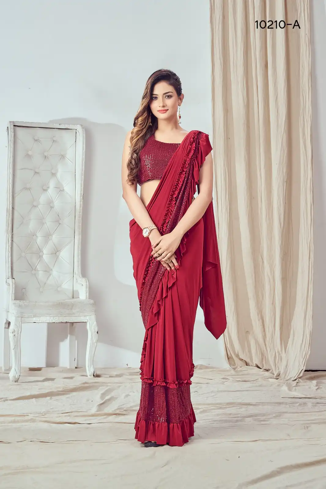 Amoha Design No 10210 Imported Wholesale Fancy Readymade Sarees Catalog - Image 5