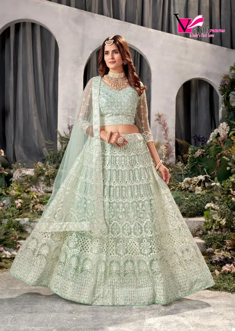 Varni Zeeya Ishaani Net Wholesale Lehenga Catalog - Image 4