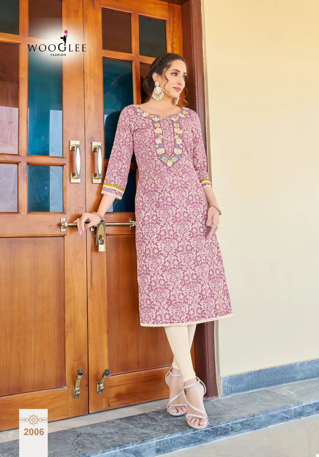 Wooglee Rutika Rayon Print Wholesale Fancy Kurtis Catalog - Image 2