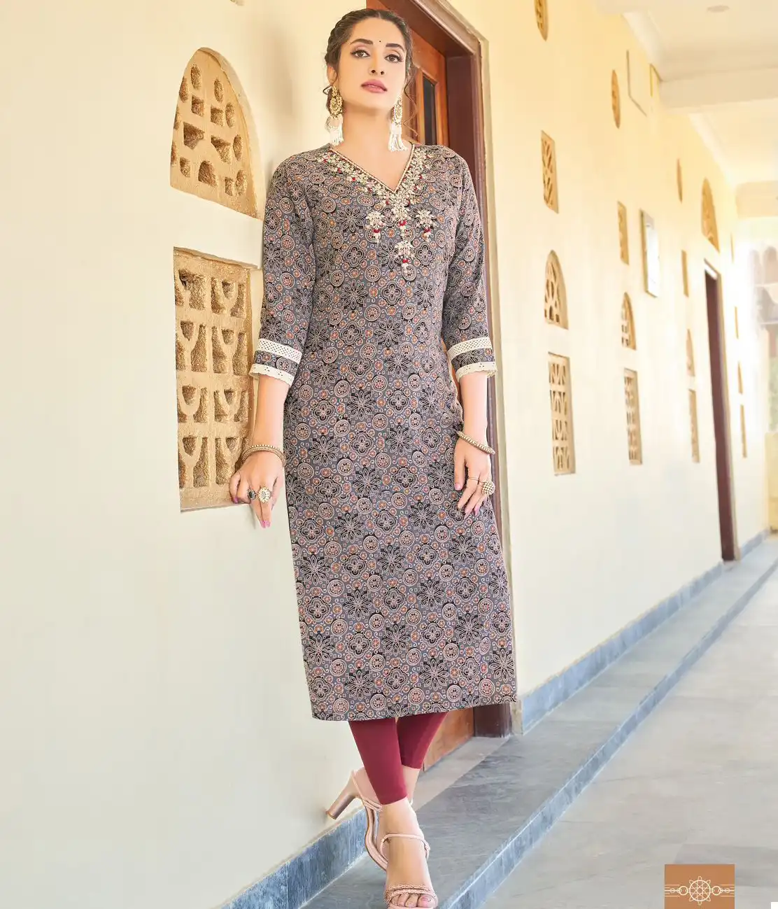 Wooglee Rutika Rayon Print Wholesale Fancy Kurtis Catalog