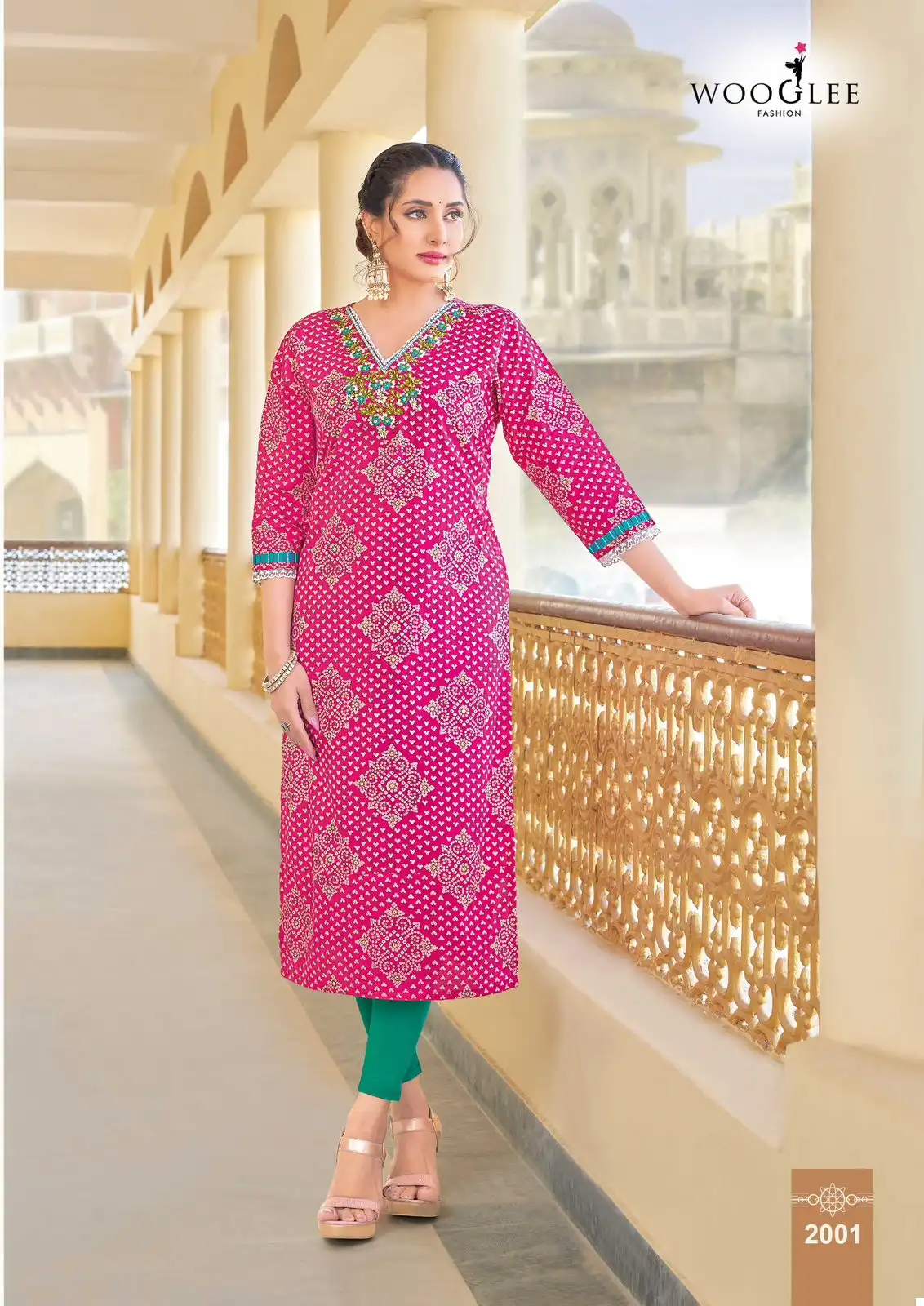 Wooglee Rutika Rayon Print Wholesale Fancy Kurtis Catalog - Image 3
