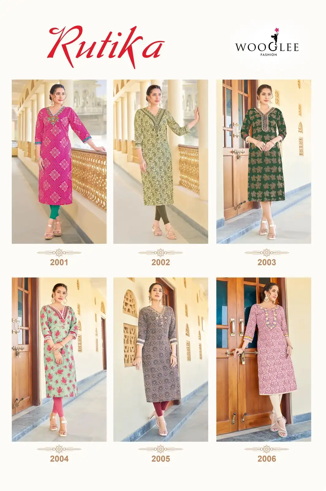 Wooglee Rutika Rayon Print Wholesale Fancy Kurtis Catalog - Image 7