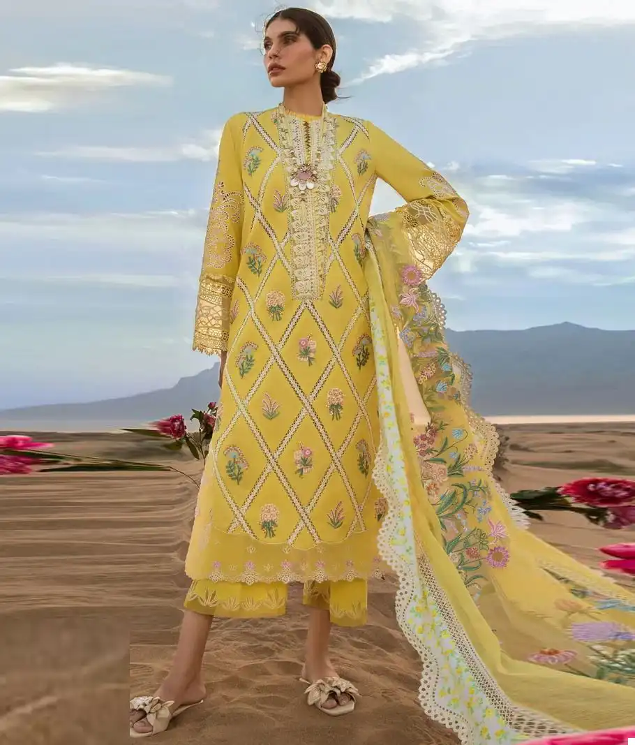 Zaha Crimson Pure Cambric Cotton Wholesale Pakistani Salwar Suit