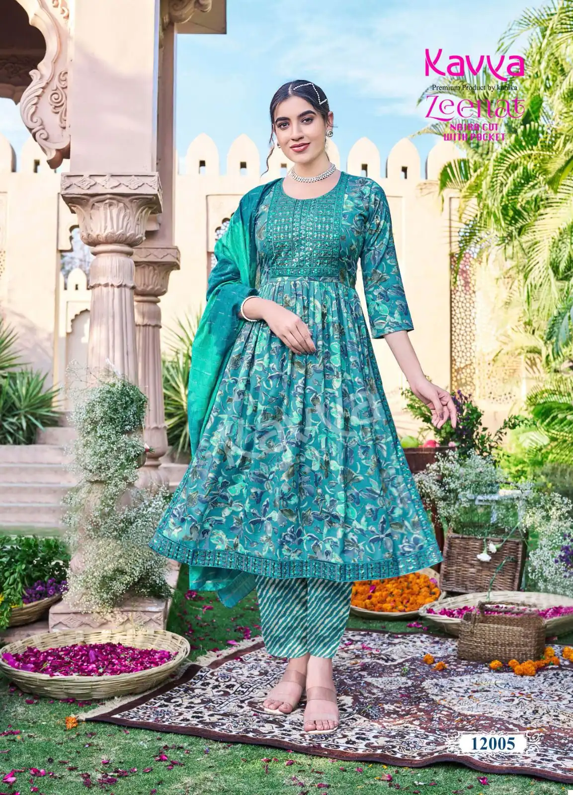 Kavya Zeenat Vol 12 Kavya Capsule Foil Print Wholesale Readymade Salwar Suit Catalog — Wholesale Salwar Suits, Kavya wholesale from Surat - Gallery Image 8