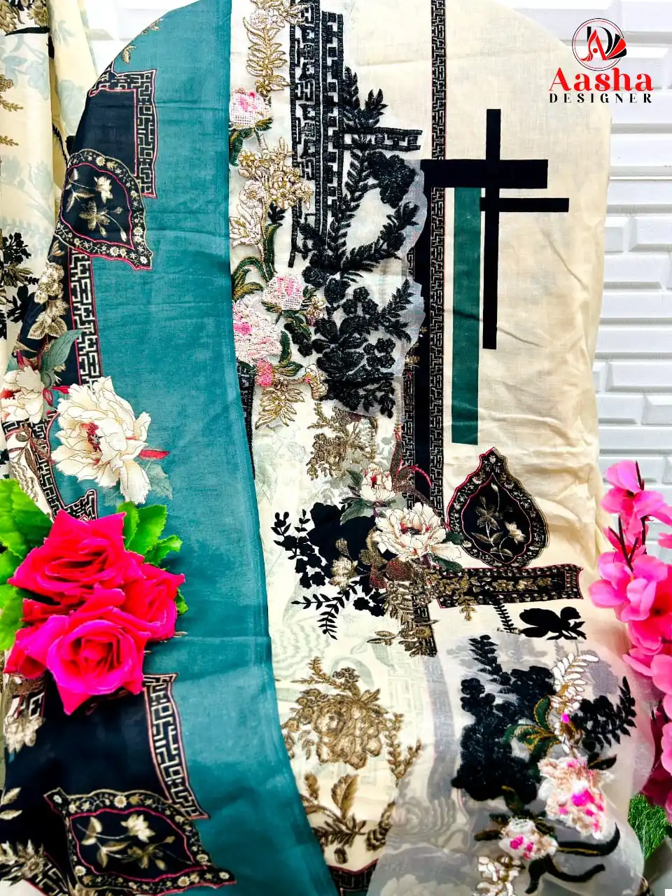 Aasha Designer 1008 Pure Cotton Wholesale Pakistani Salwar Suit - Image 3