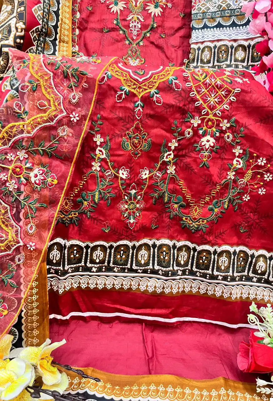 Aasha Designer 1065 Pure Cotton Wholesale Pakistani Salwar Suit Catalog - Image 4