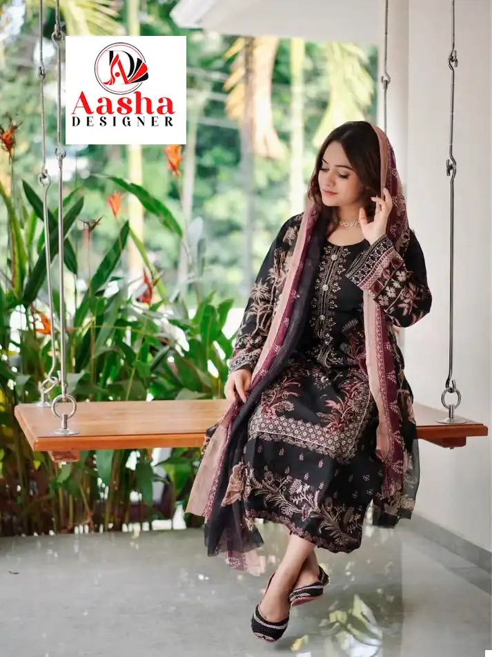 Aasha Designer 1065 Pure Cotton Wholesale Pakistani Salwar Suit Catalog - Image 2