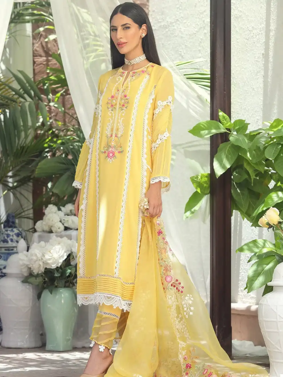 Afsana Farjoha Organza Wholesale Pakistani Readymade Salwar Suit Catalog