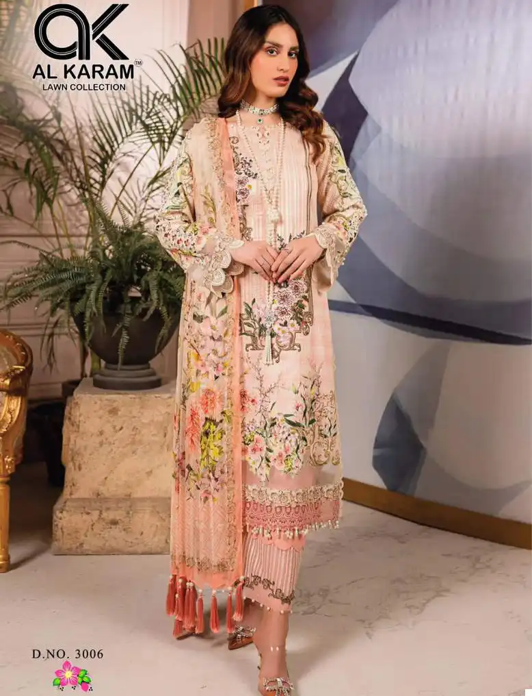 Al Karam Florence Vol 3 Cambric Cotton Wholesale Pakistani Salwar Suit Catalog