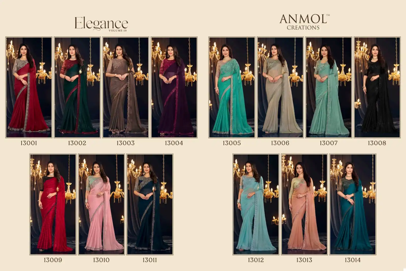 Anmol Elegance Vol 18 Georgette Wholesale Designer Sarees Catalog - Image 15