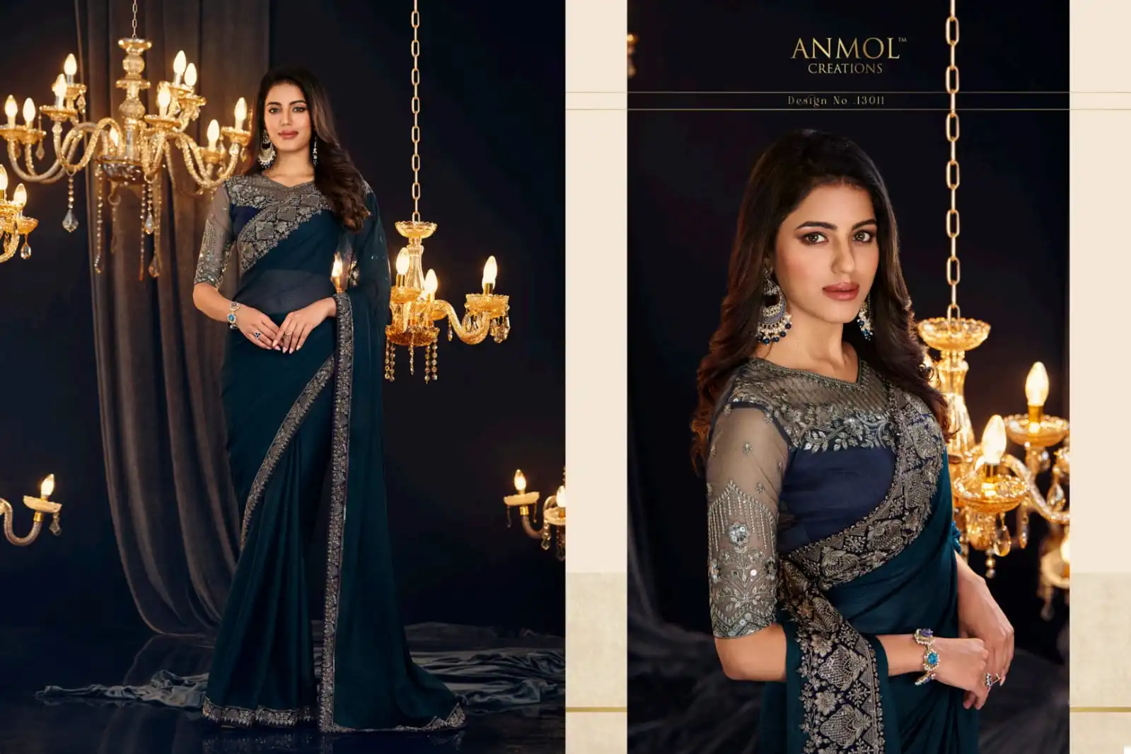 Anmol Elegance Vol 18 Georgette Wholesale Designer Sarees Catalog - Image 12