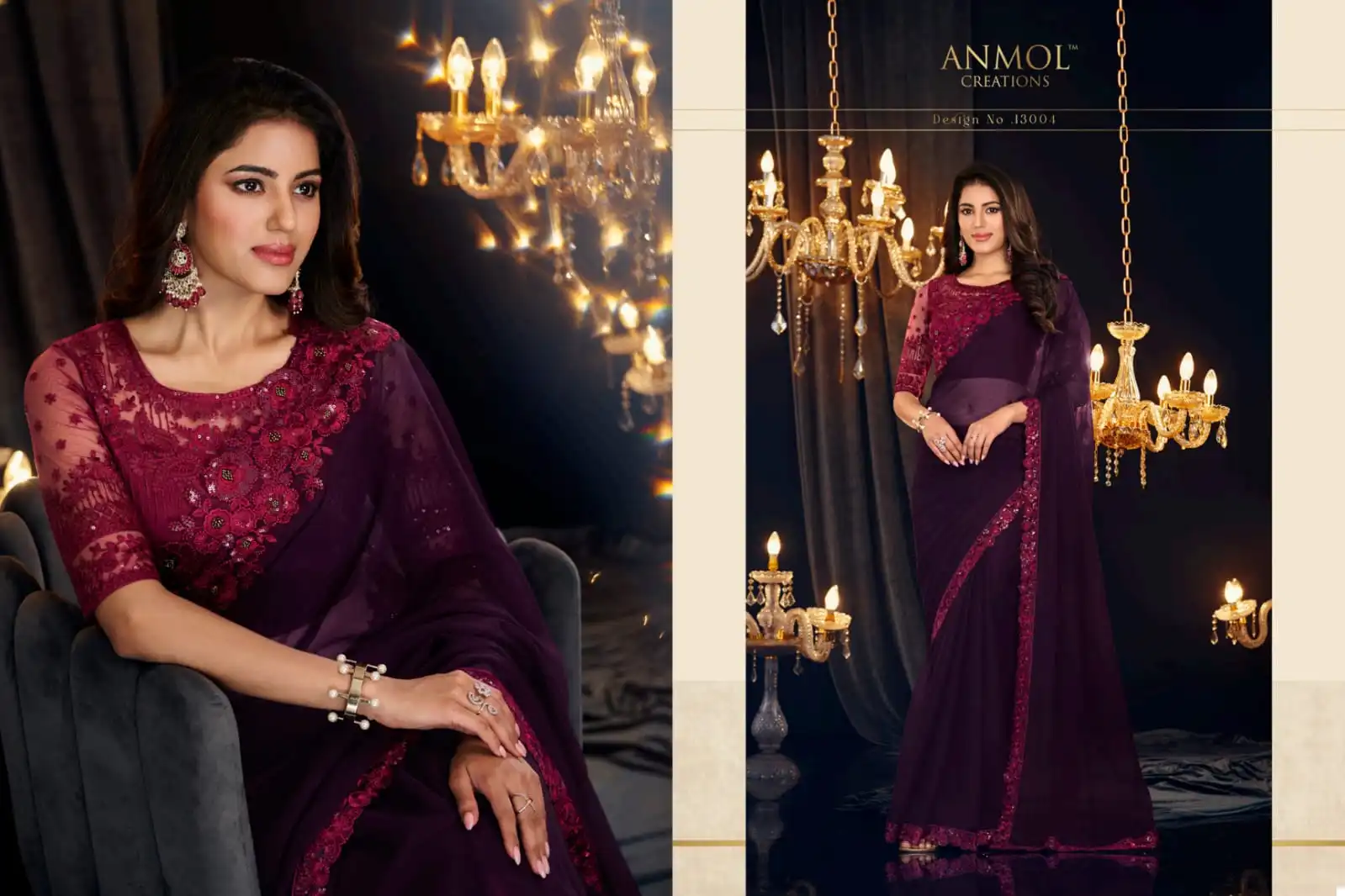 Anmol Elegance Vol 18 Georgette Wholesale Designer Sarees Catalog - Image 4