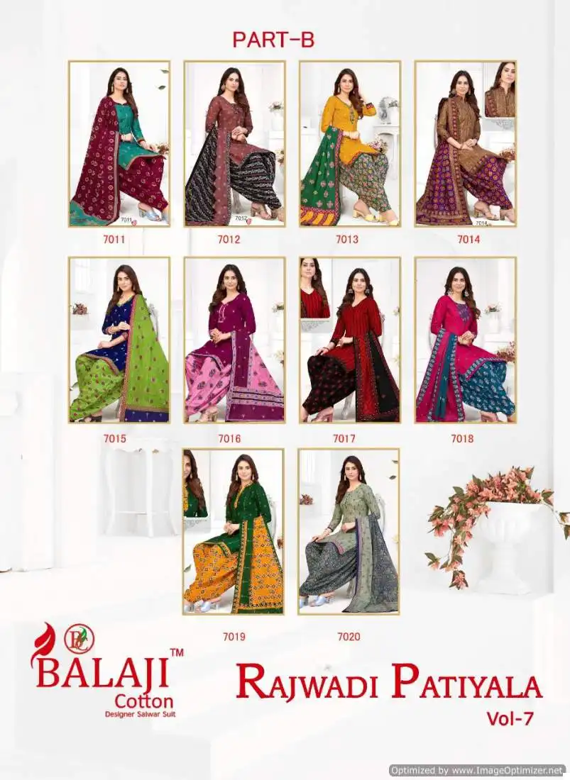 Balaji Rajwadi Patiyala Vol 7 Cotton Wholesale Salwar Suit Catalog - Image 13