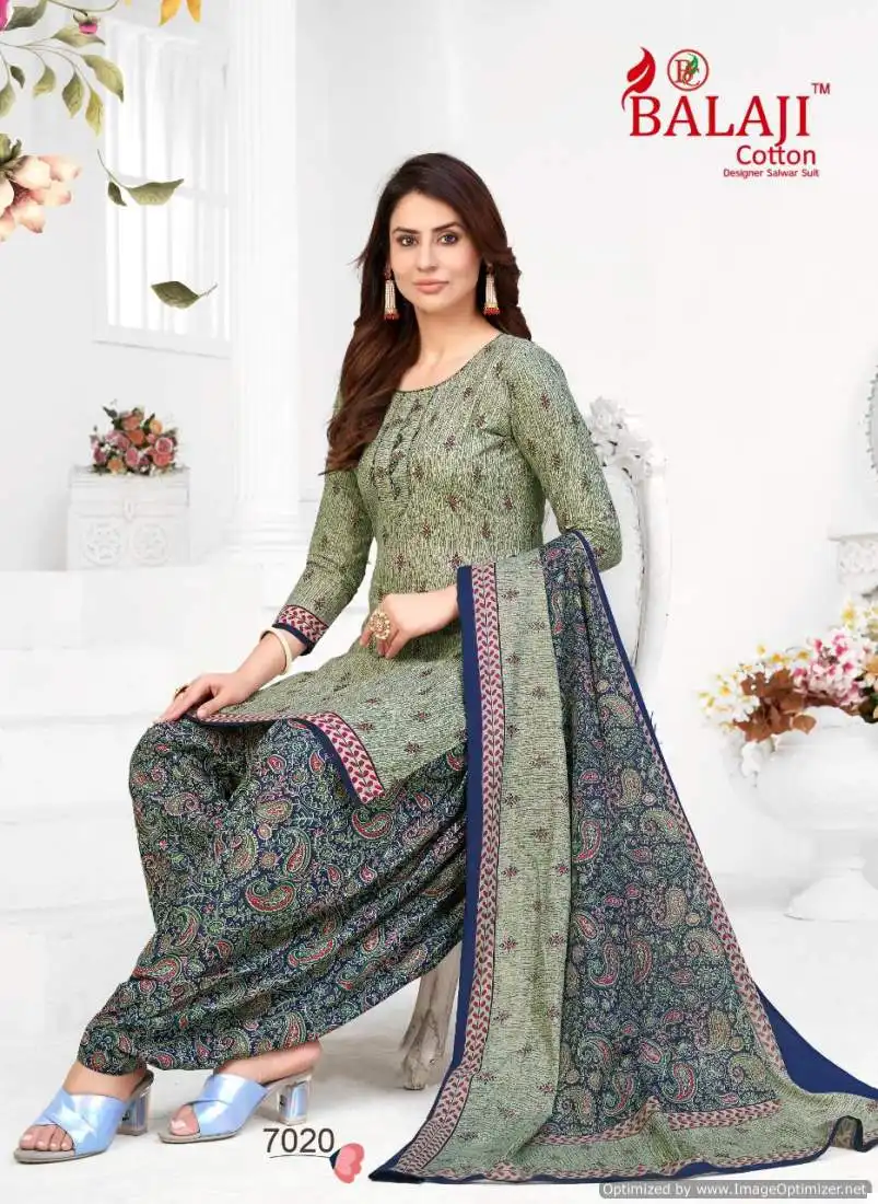 Balaji Rajwadi Patiyala Vol 7 Cotton Wholesale Salwar Suit Catalog - Image 12