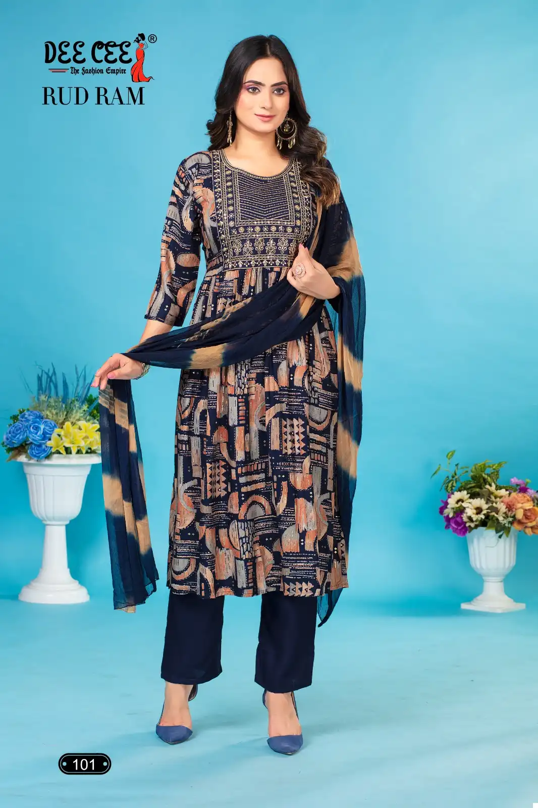 Deecee Rud Ram Rayon Foil Print Wholesale Readymade Salwar Suit Catalog - Image 2