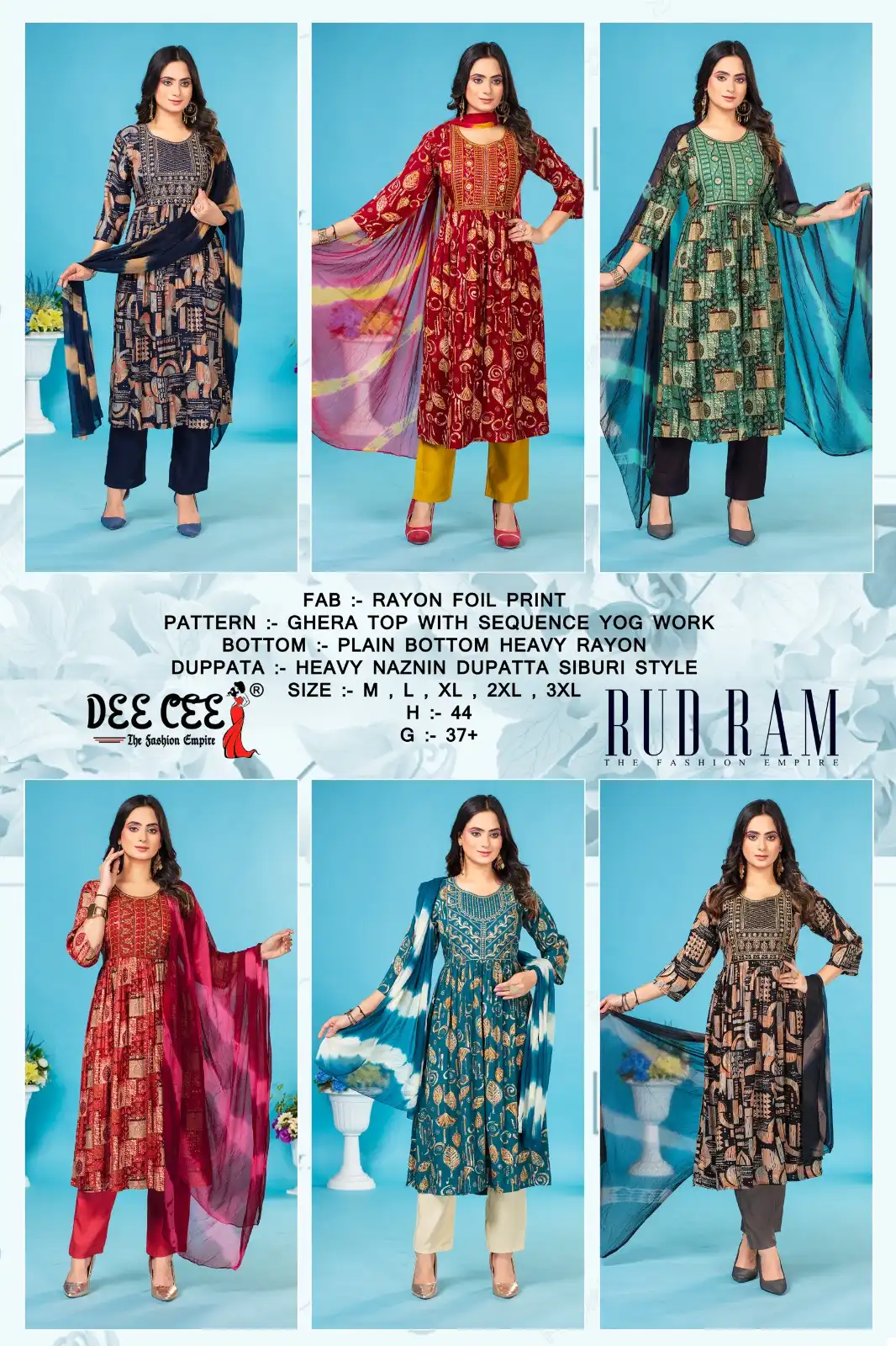 Deecee Rud Ram Rayon Foil Print Wholesale Readymade Salwar Suit Catalog - Image 7