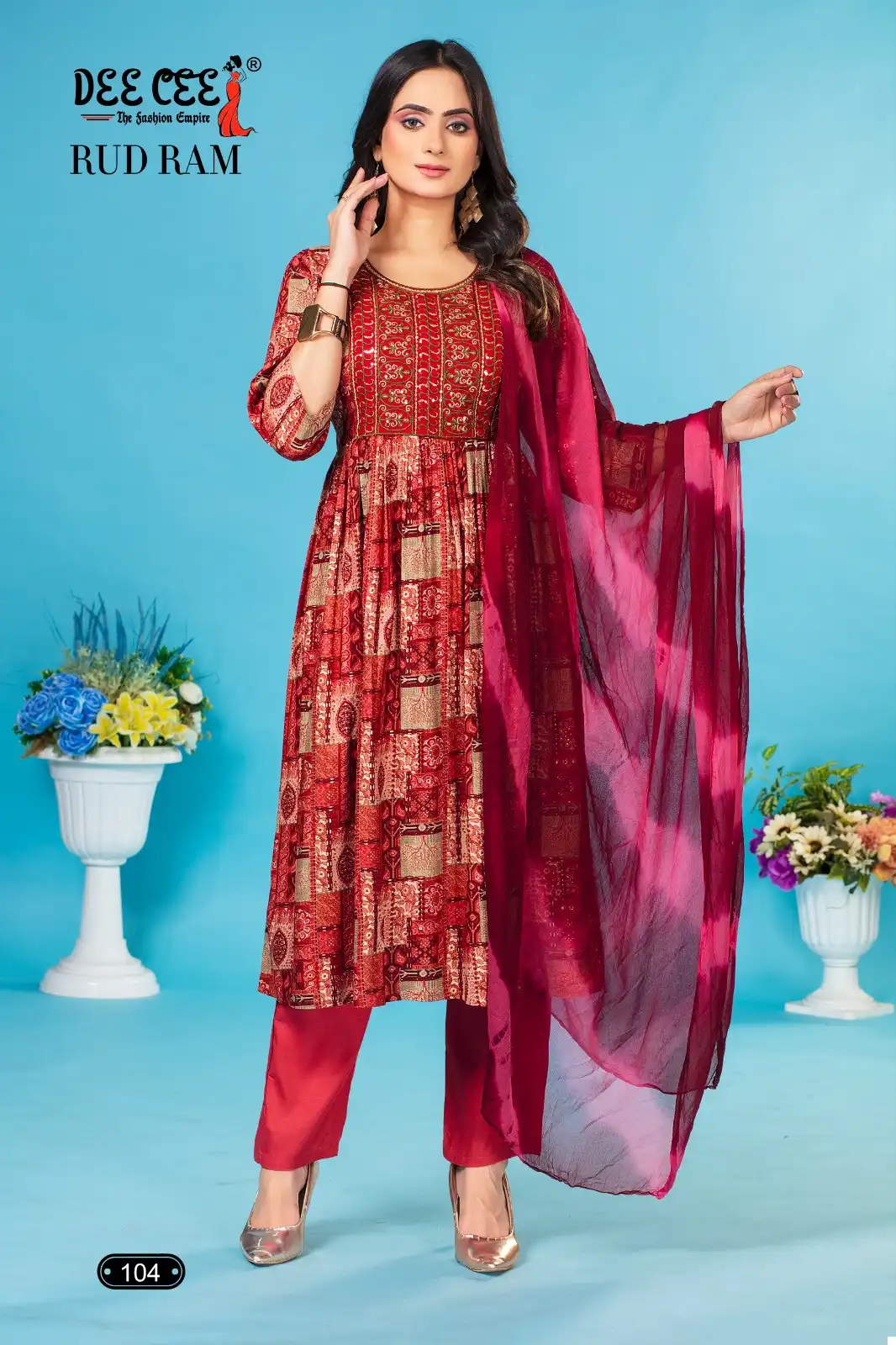 Deecee Rud Ram Rayon Foil Print Wholesale Readymade Salwar Suit Catalog - Image 5