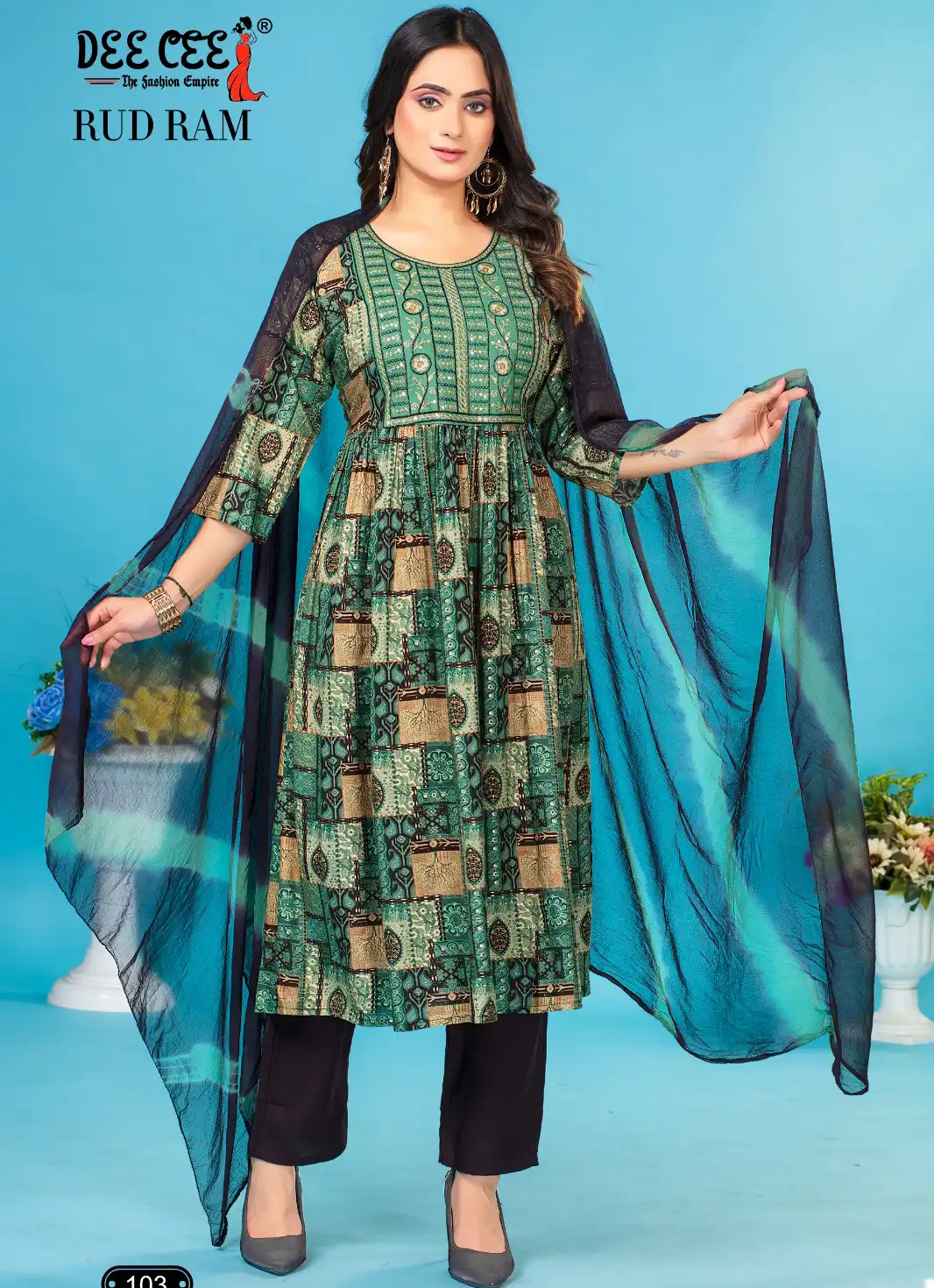 Deecee Rud Ram Rayon Foil Print Wholesale Readymade Salwar Suit Catalog