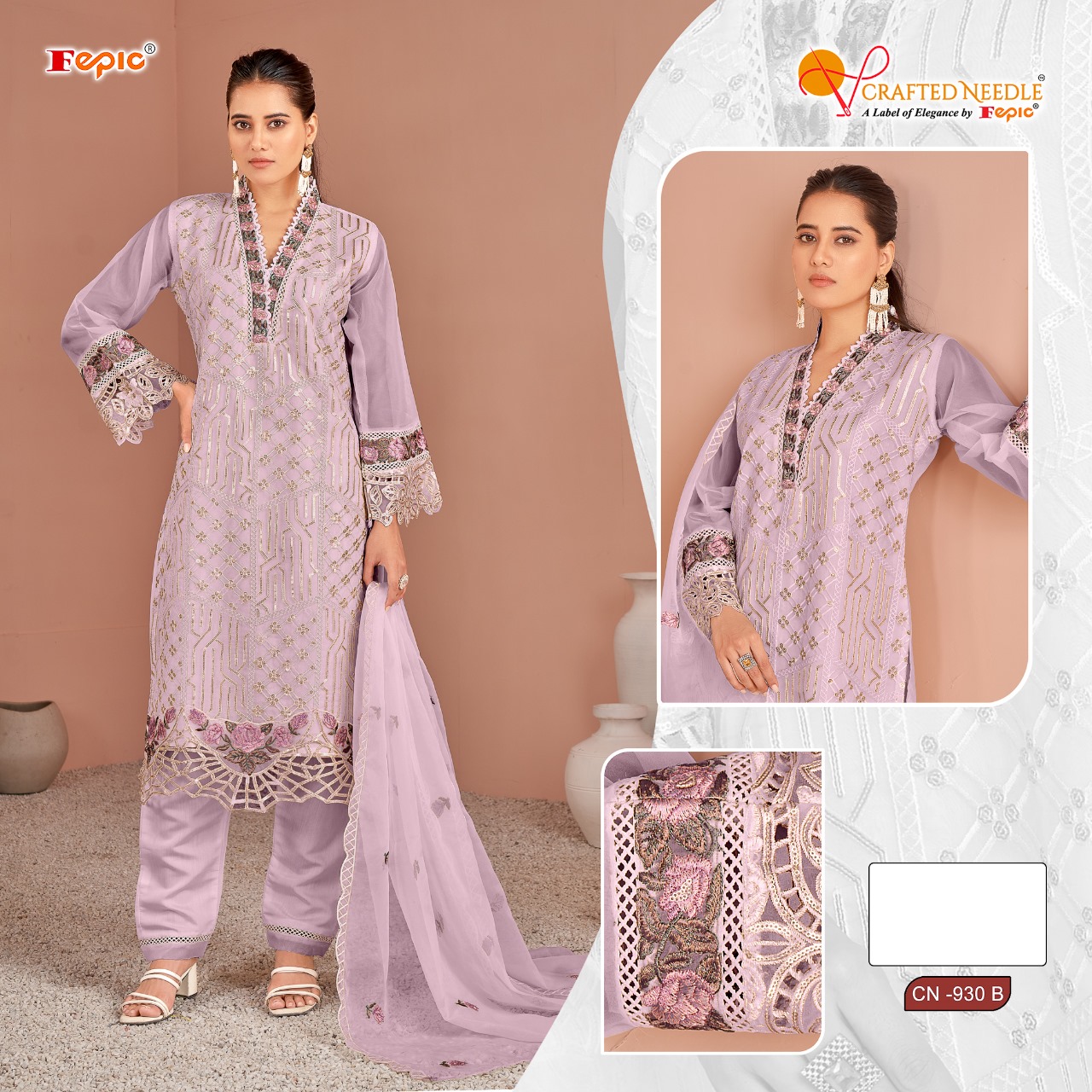 Fepic Cn 930 Organza Wholesale Pakistani Readymade Salwar Suit Catalog - Image 2