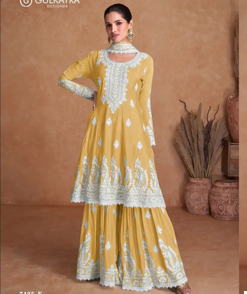 Gulkayra Designer Vamika New Colour Real Chinon Wholesale Designer Readymade Salwar Suit Catalog