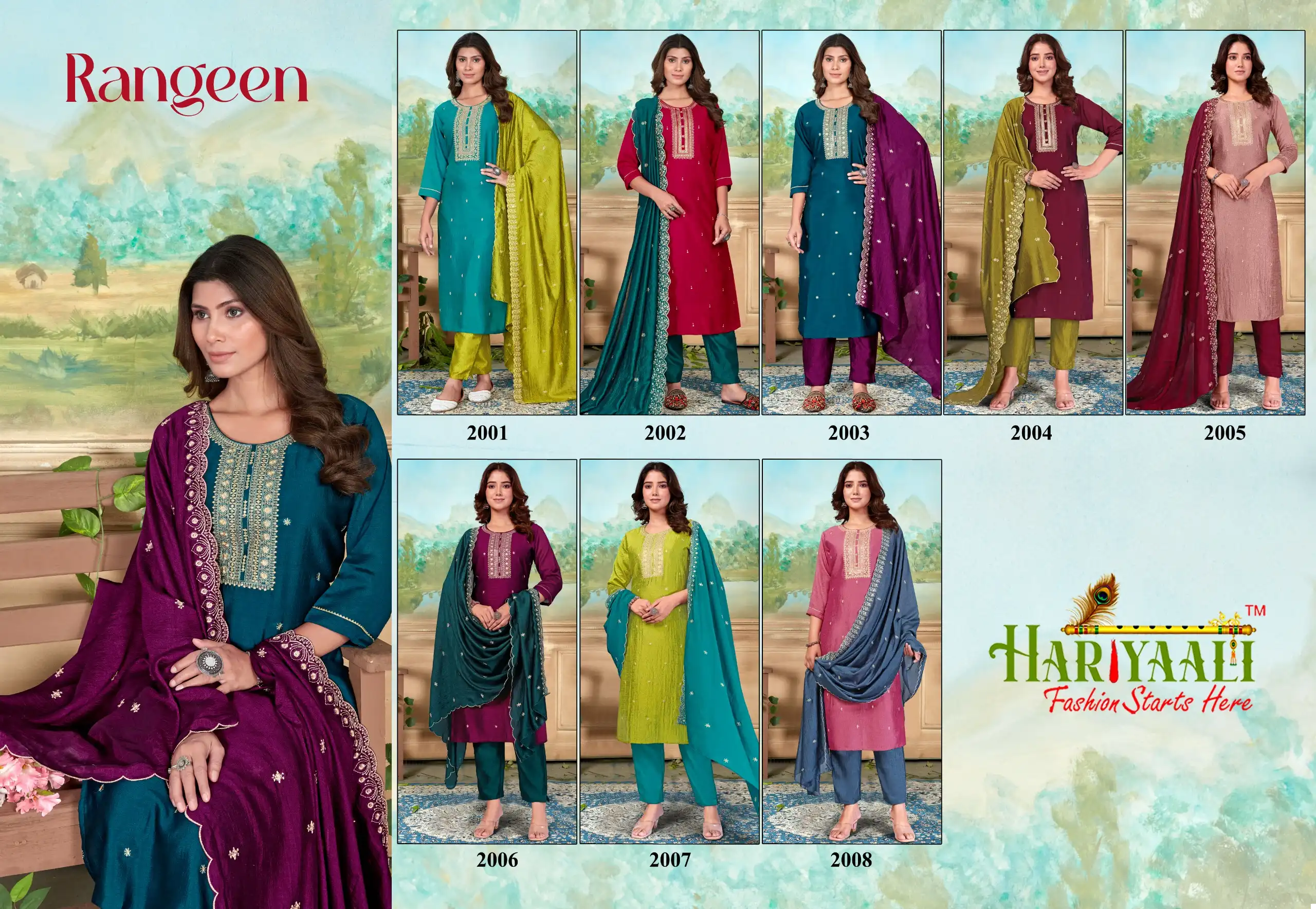 Hariyaali Rangeen Vichitra Silk Wholesale Readymade Salwar Suit Catalog - Image 9