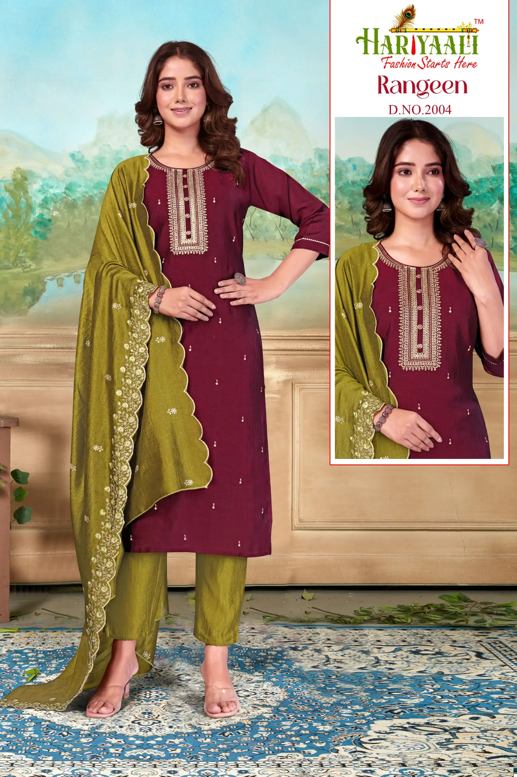 Hariyaali Rangeen Vichitra Silk Wholesale Readymade Salwar Suit Catalog - Image 7