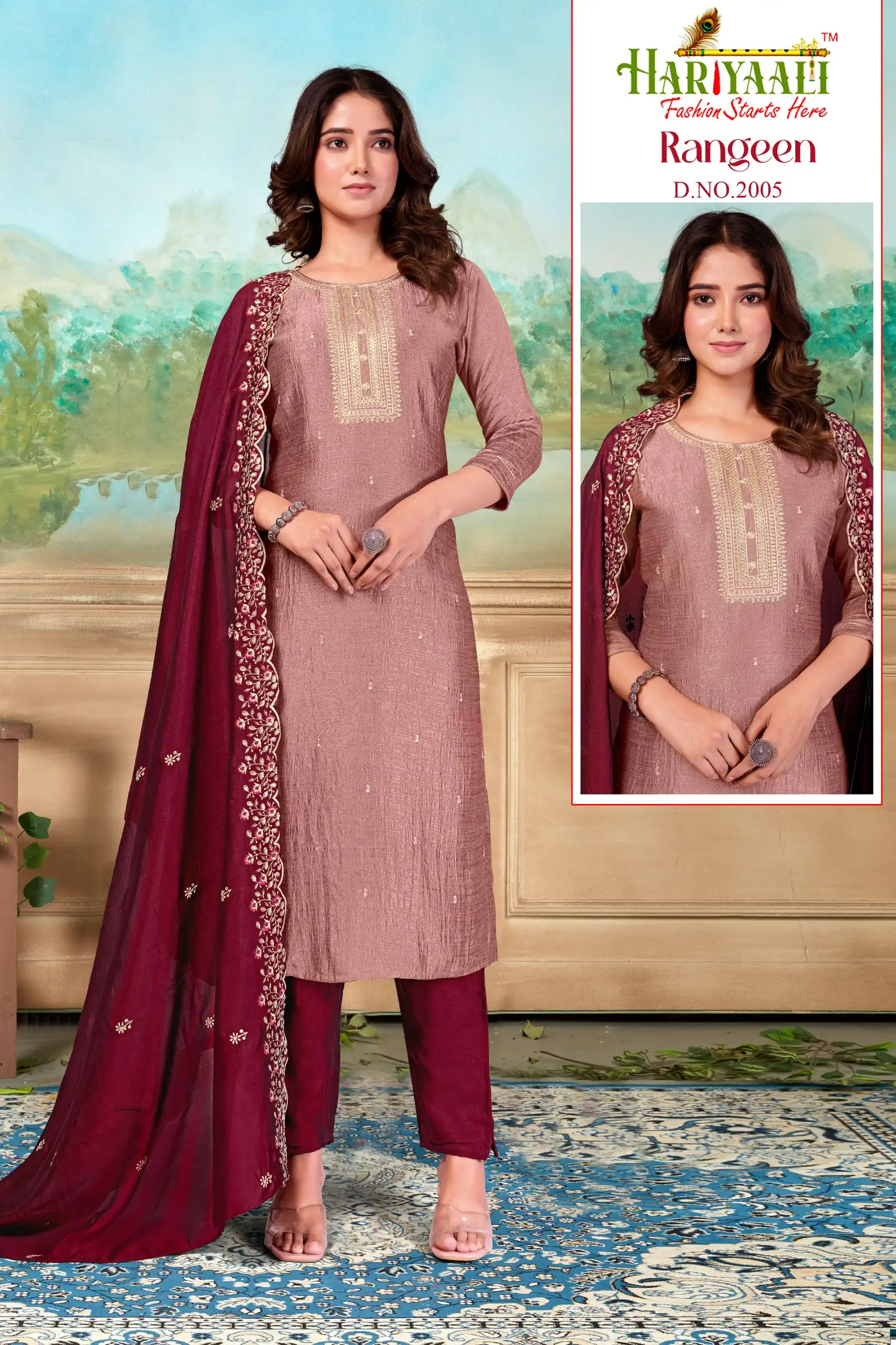 Hariyaali Rangeen Vichitra Silk Wholesale Readymade Salwar Suit Catalog - Image 8