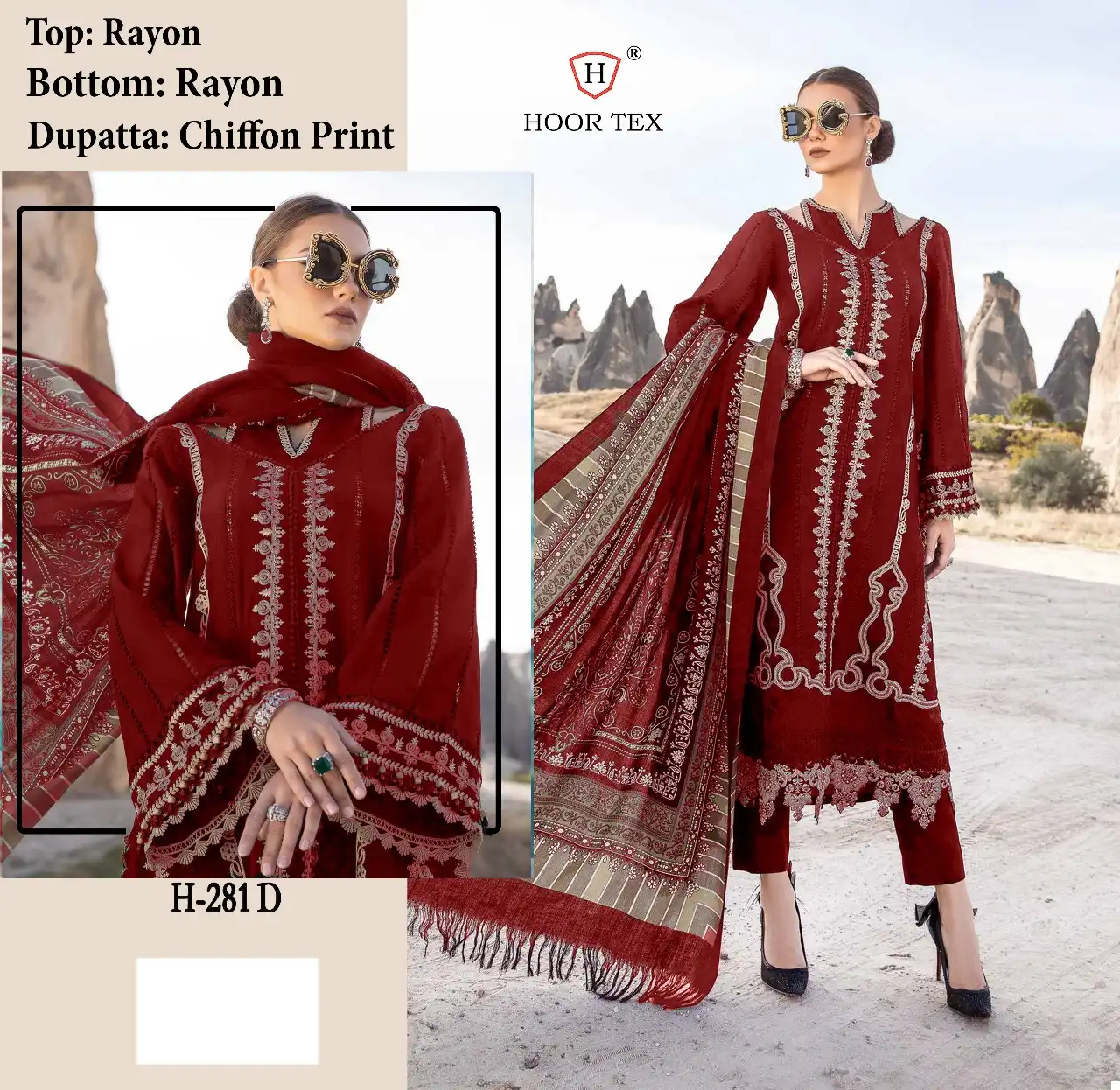 Hoor Tex H-281 A To D Heavy Rayon Wholesale Pakistani Catalog - Image 3