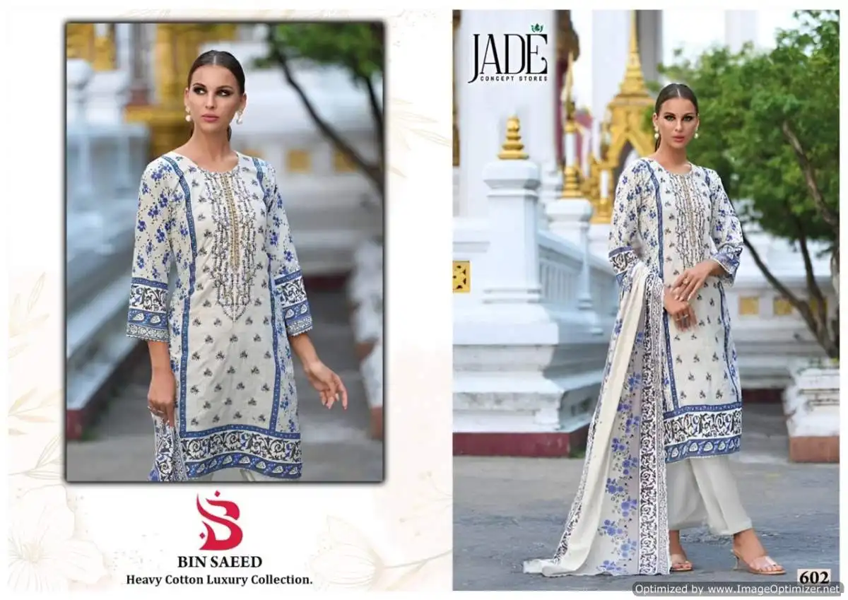 Jade Bin Saeed Vol 6 Lawn Cotton Wholesale Pakistani Salwar Suit Catalog - Image 3