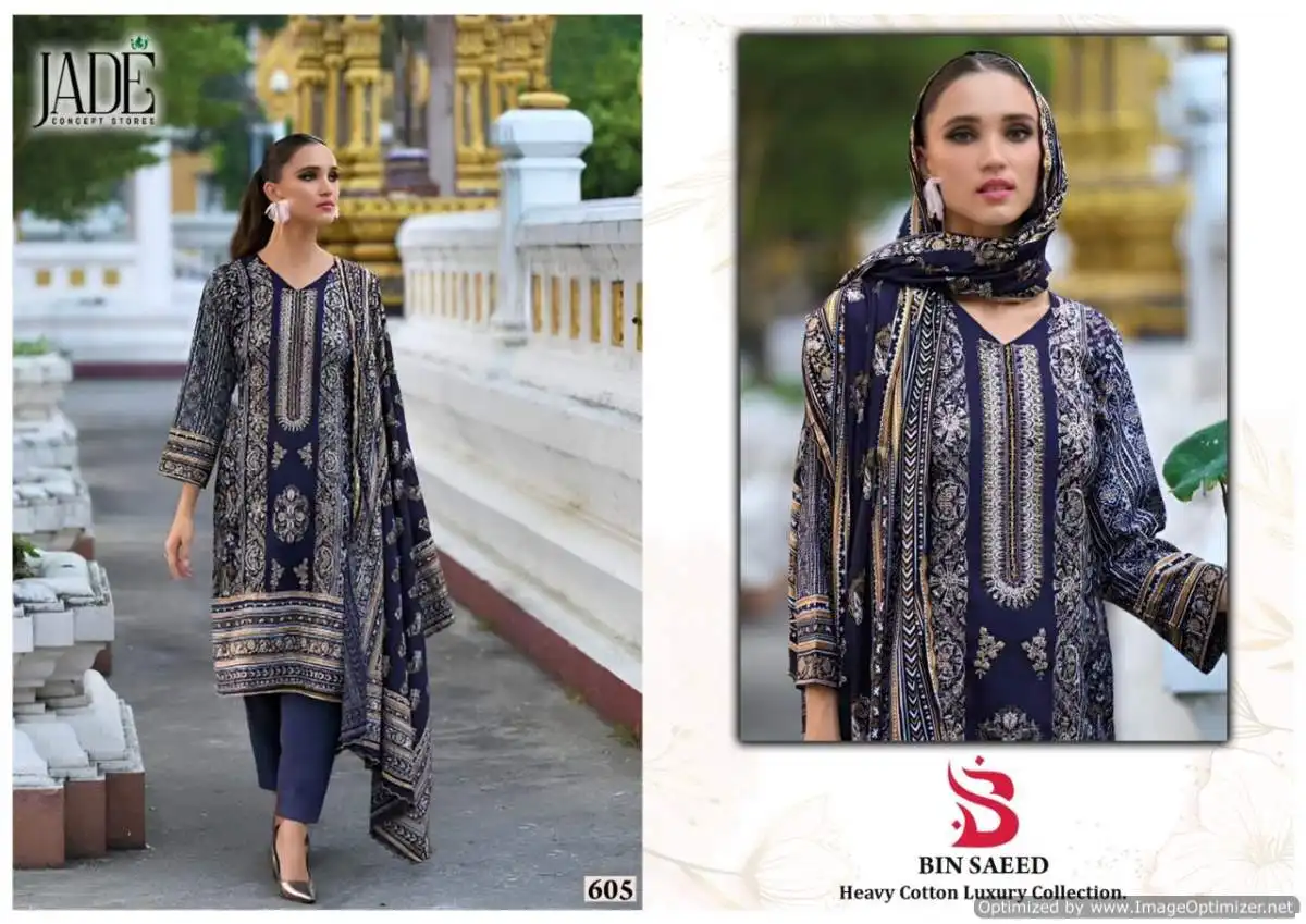 Jade Bin Saeed Vol 6 Lawn Cotton Wholesale Pakistani Salwar Suit Catalog - Image 5
