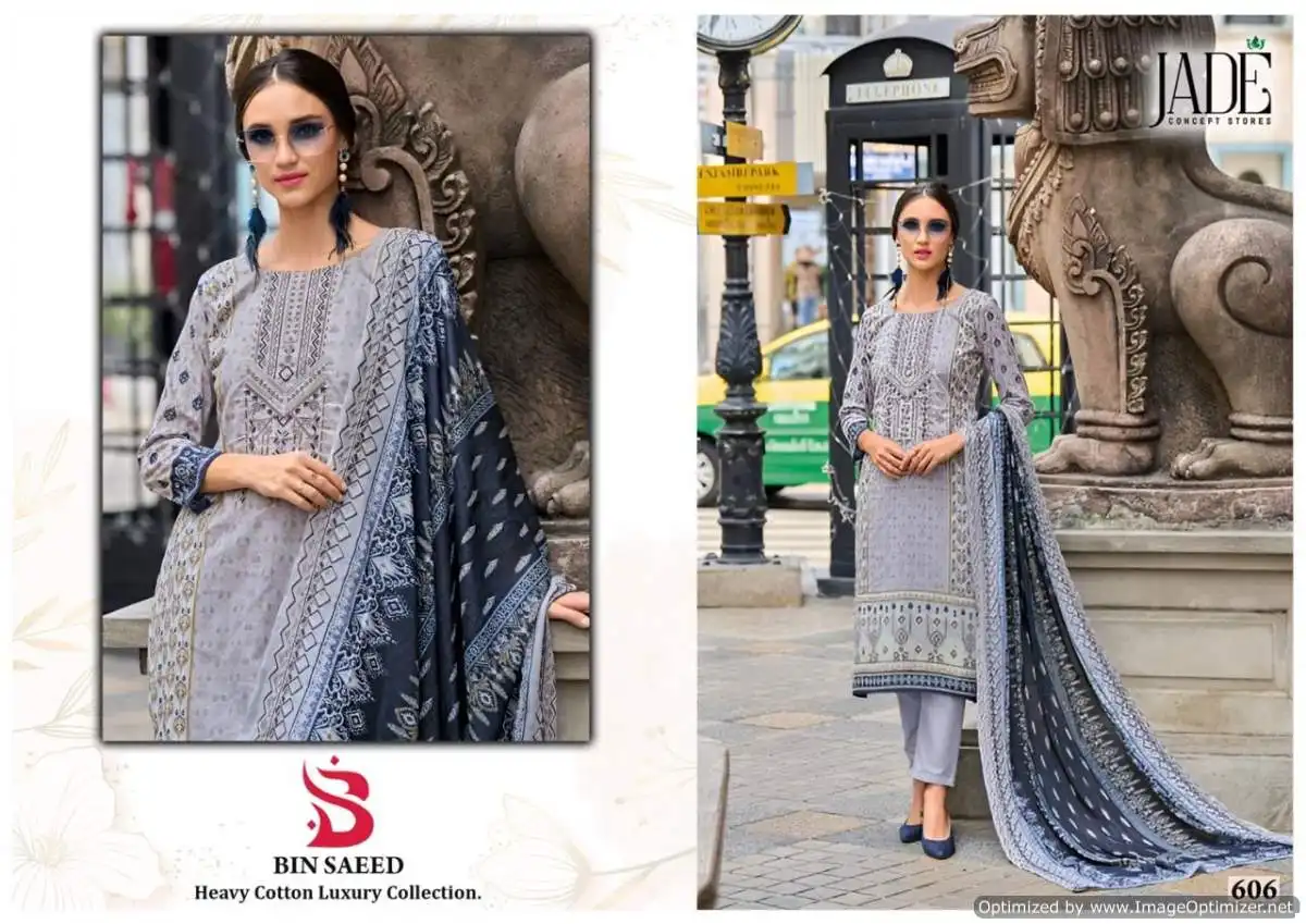 Jade Bin Saeed Vol 6 Lawn Cotton Wholesale Pakistani Salwar Suit Catalog - Image 6