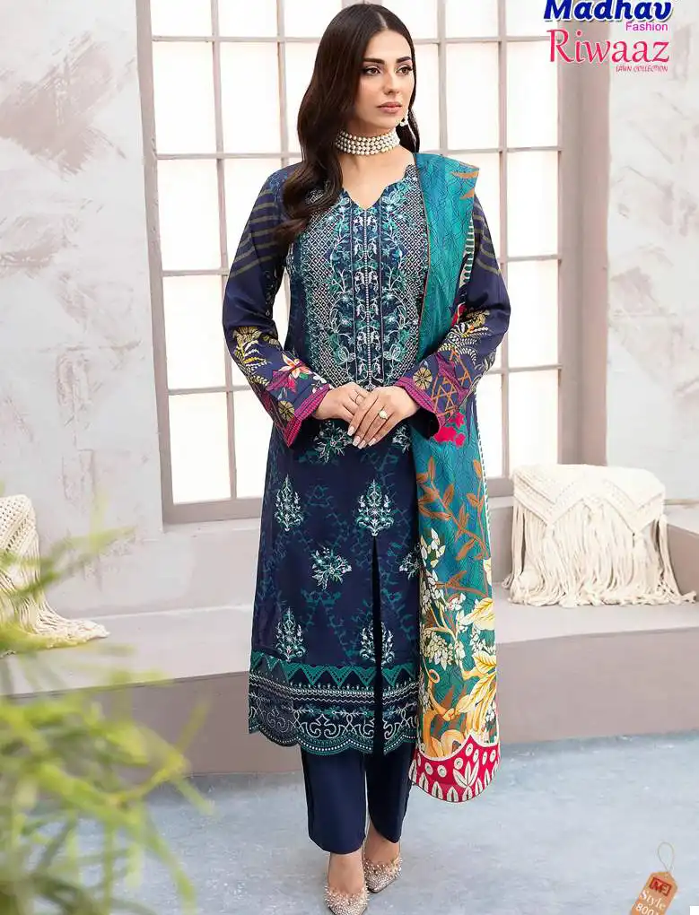 Madhav Riwaz Vol 8 Lawn Cotton Wholesale Pakistani Salwar Suit Catalog